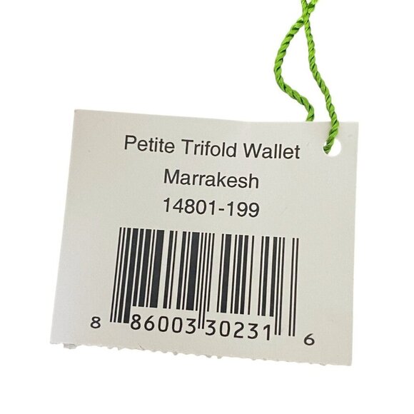 VERA BRADLEY Quilted Wallet Blue Boho Floral Cotton Marrakesh Tri-Fold Retired - Picture 4 of 10